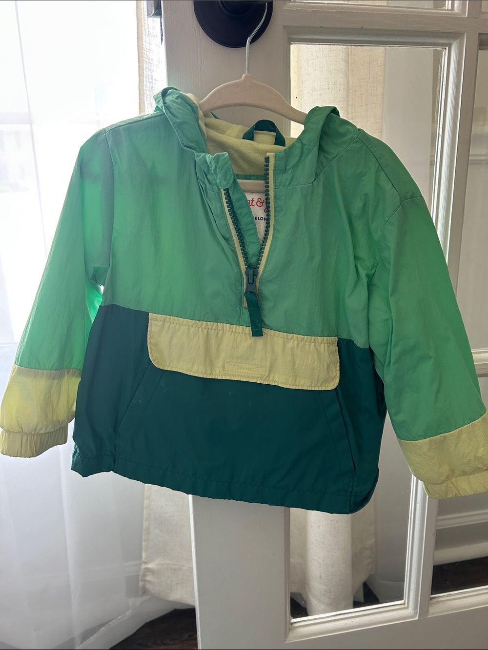 18M Cat & Jack Green and Teal Kids Anorak Jacket